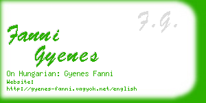 fanni gyenes business card